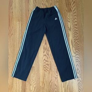 Adidas Classic Track Pants Drawstring Black Triple White Stripes Women’s Small